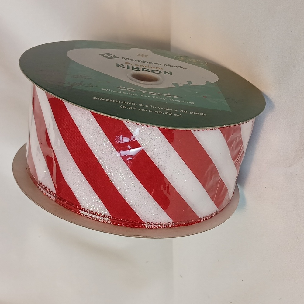 Red and White Striped Ribbon - Picture 6 of 6